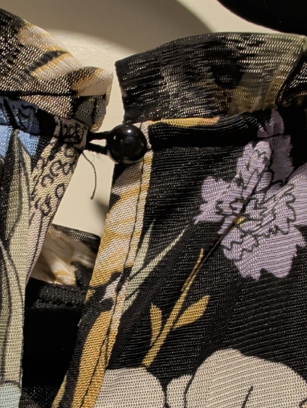 Women's Black Floral Smocked-Waist Casual Top - Picture 5 of 5